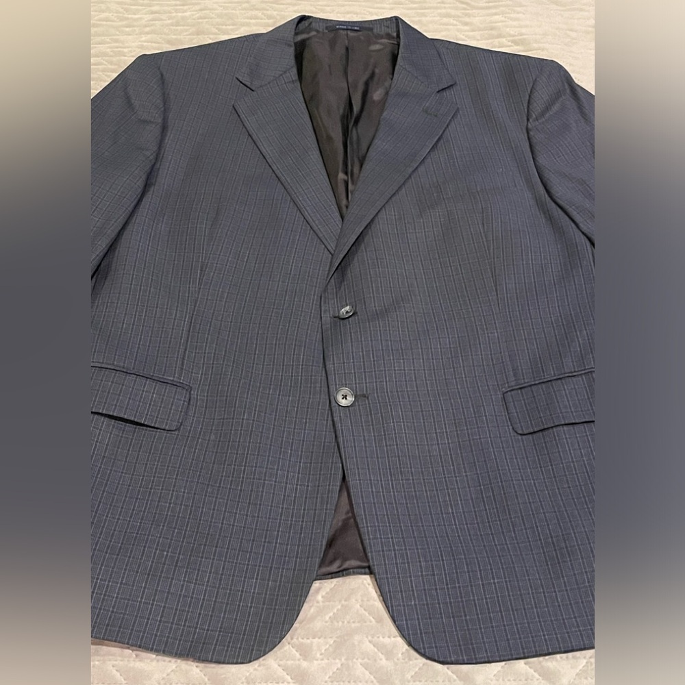 Joseph Abboud Loro Piana wool jacket mens size‎ 50 Regular blue pre-owned cond.